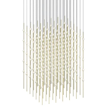 Sonneman Constellation Cosmic Cube 245 Light 30" Wide LED Abstract Multi Light Pendant Satin Brass