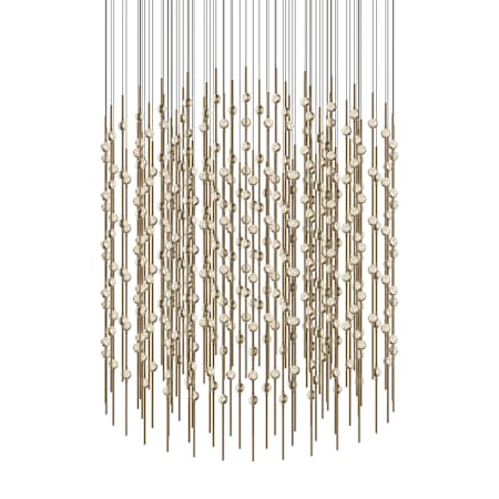 Sonneman Constellation Centaurus Cylinder 3 Light 48" Wide LED Abstract Chandelier Satin Brass