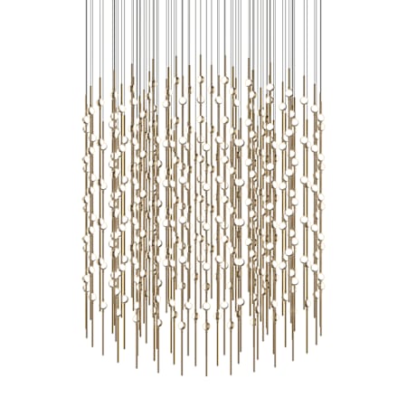 Sonneman Constellation Centaurus Cylinder 3 Light 48" Wide LED Abstract Chandelier Satin Brass