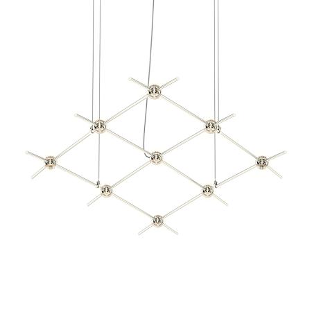 Sonneman Constellation Aquarius Minor 9 Light 67" Wide LED Chandelier with Faceted Acrylic Shades Satin Nickel