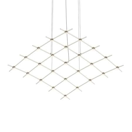 Sonneman Constellation Aquarius Medius 25 Light 122" Wide LED Chandelier with Faceted Acrylic Shades Satin Nickel