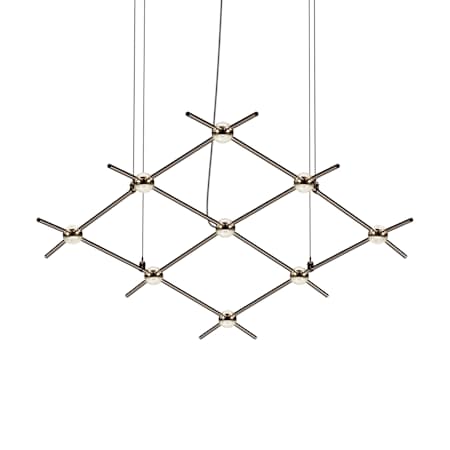Sonneman Constellation 67" Wide Abstract Chandelier Espresso Black / Clear Lens