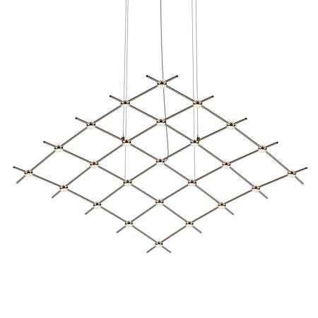 Sonneman Constellation 122" Wide Abstract Chandelier Espresso Black / Clear Lens