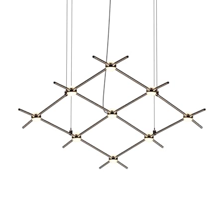 Sonneman Constellation 67" Wide Abstract Chandelier Espresso Black / White Lens