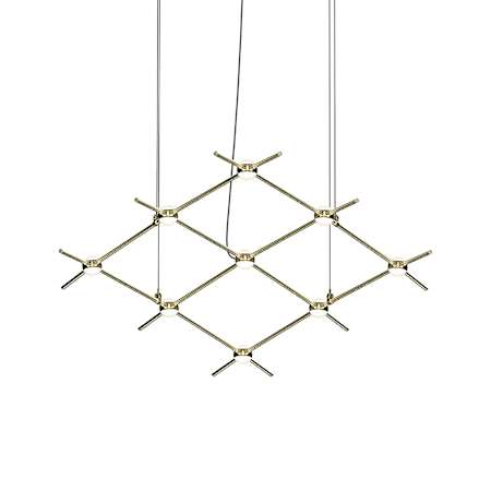 Sonneman Constellation Aquarius Minor 9 Light 67" Wide LED Chandelier Satin Brass