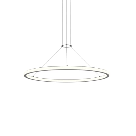 Sonneman Luna 38" Wide LED Ring Chandelier - 3500K Bright Satin Aluminum