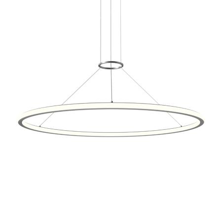 Sonneman Luna 50" Wide LED Ring Chandelier - 3500K Bright Satin Aluminum