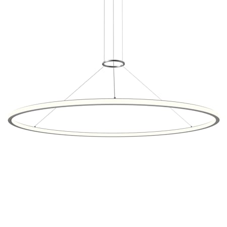 Sonneman Luna 62" Wide LED Ring Chandelier - 3000K Bright Satin Aluminum