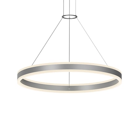 Sonneman Double Corona 32" Wide Integrated LED Ring Chandelier with Acrylic Shades Bright Satin Aluminum