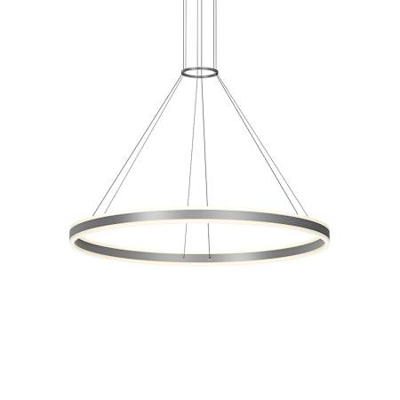 Sonneman Double Corona 48" Wide Integrated LED Ring Chandelier with Acrylic Shades Bright Satin Aluminum