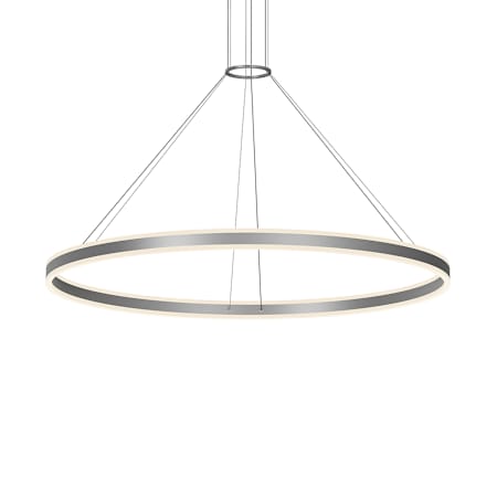Sonneman Double Corona 59" Wide Integrated LED Ring Chandelier with Acrylic Shades Bright Satin Aluminum