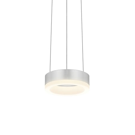 Sonneman Corona 6" Wide Suspension Mini Pendant Bright Satin Aluminum