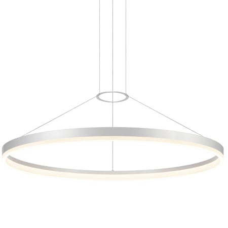 Sonneman Corona 48" LED Pendant with Frosted Shade Bright Satin Aluminum