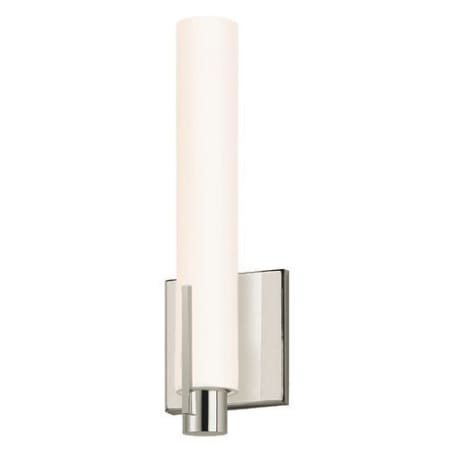 Sonneman Tubo Slim 12" LED Bath Sconce with Spine Trim Satin Nickel