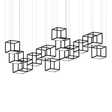 Sonneman Cubix 12 Light LED Pendant Satin Black