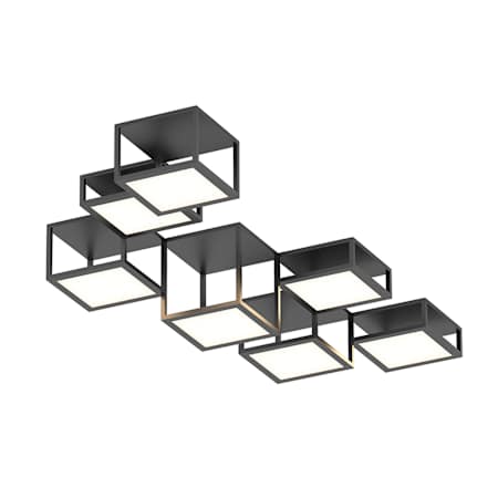 Sonneman Cubix 7 Light LED Surface Mount Satin Black