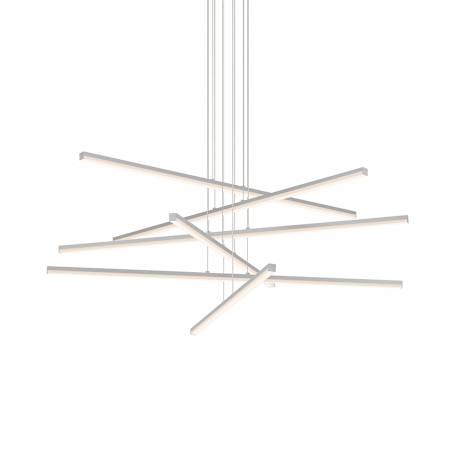 Sonneman Stix 40" Wide Chandelier Bright Satin Aluminum