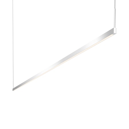Sonneman Thin-Line 96" Wide Two Sided Integrated LED Suspension Linear Pendant - 3000K Bright Satin Aluminum