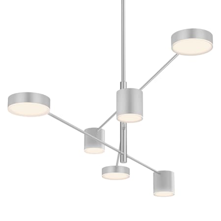 Sonneman Counterpoint 45" Wide Integrated LED Chandelier with Optical Acrylic Shades Bright Satin Aluminum