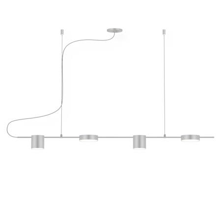 Sonneman Counterpoint 42" Wide Integrated LED Suspension Linear Pendant with Optical Acrylic Shades Bright Satin Aluminum