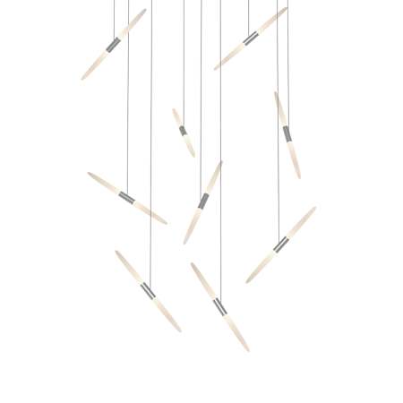 Sonneman Ballet 41' Wide 9 Light Chandelier Bright Satin Aluminum