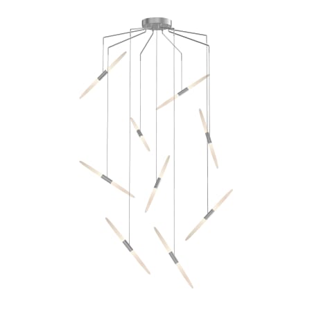 Sonneman Ballet 9 Light 21" Wide LED Abstract Multi Light Pendant Bright Satin Aluminum
