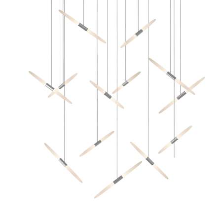 Sonneman Ballet 41' Wide 13 Light Chandelier Bright Satin Aluminum