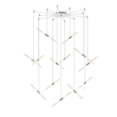 Sonneman Ballet 28" Wide Chandelier Bright Satin Aluminum