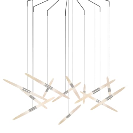 Sonneman Ballet 46" Wide 13 Light Chandelier Bright Satin Aluminum
