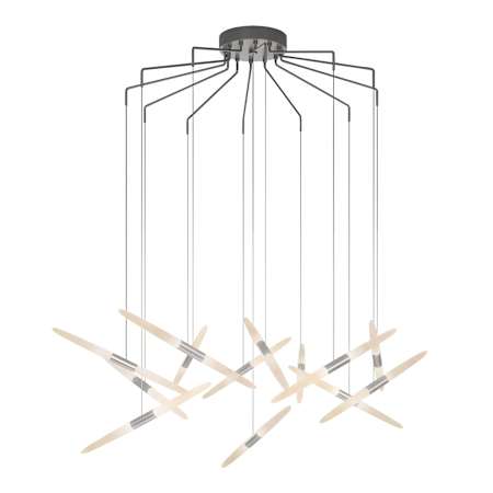 Sonneman Ballet 28" Wide Chandelier Bright Satin Aluminum