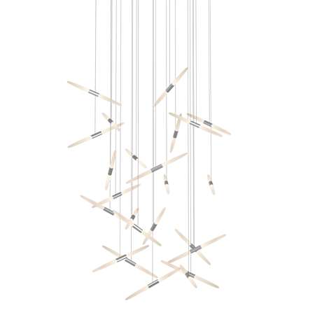 Sonneman Ballet 24 Light 49" Wide LED Abstract Multi Light Pendant with Flush Mounted Arms Bright Satin Aluminum