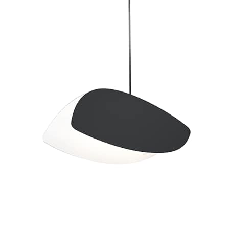 Sonneman Papillons 12" Wide LED Pendant with Black Shade Satin Black