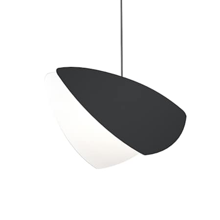 Sonneman Papillons 13" Wide LED Mini Pendant with Black Shade Satin Black