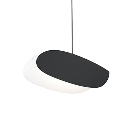 Sonneman Papillons 13" Wide LED Mini Pendant with Black Shade Satin Black