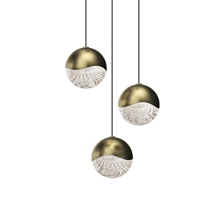 Sonneman Grapes 3 Light 8" Wide LED Suspension Multi Light Pendant Brass
