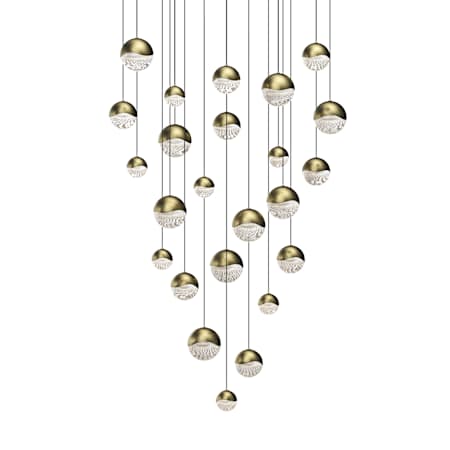 Sonneman Grapes 24 Light 27" Wide LED Suspension Multi Light Pendant Brass