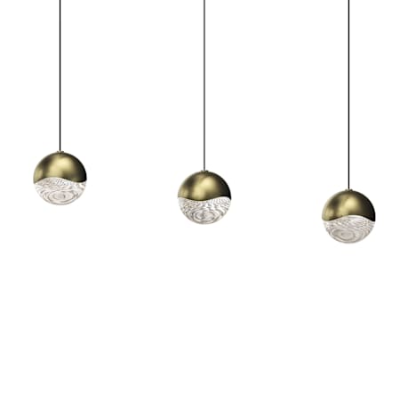 Sonneman Grapes 3 Light 38" Wide LED Suspension Linear Pendant Brass
