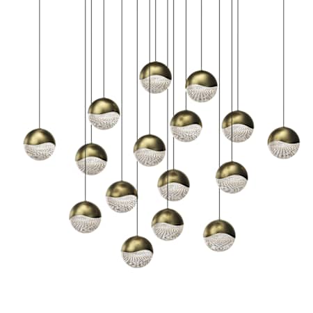 Sonneman Grapes 16 Light 24" Wide LED Suspension Multi Light Pendant Brass