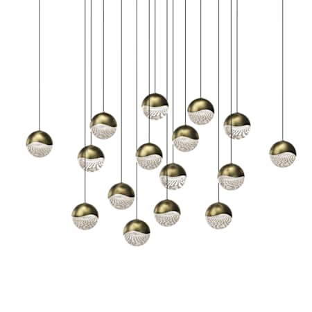 Sonneman Grapes 16 Light 24" Wide LED Suspension Multi Light Pendant Brass