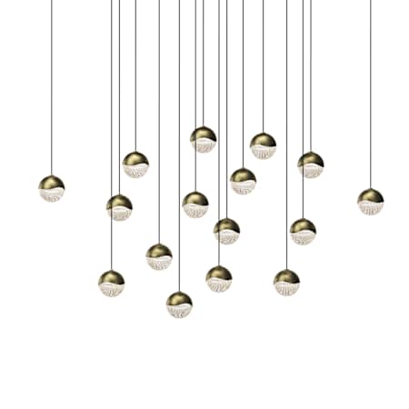 Sonneman Grapes 16 Light 23" Wide LED Suspension Multi Light Pendant Brass