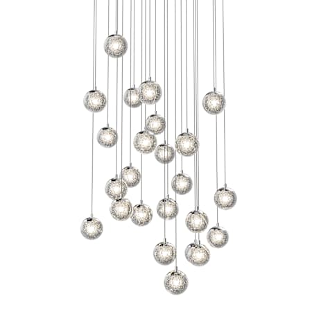 Sonneman Champagne Bubbles 24 Light 27-1/4" Wide LED Multi Light Pendant with Seeded Glass Shades Polished Chrome