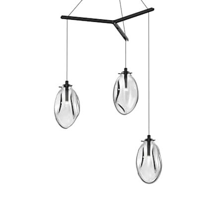 Sonneman Liquid 3 Light 27" Wide Full Sized Pendant Satin Black / Clear