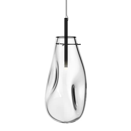 Sonneman Liquid Single Light 10-1/2" Wide Full Sized Pendant Satin Black / Clear