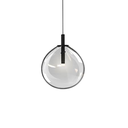 Sonneman Cantina Single Light 9" Wide Mini Pendant Satin Black / Clear