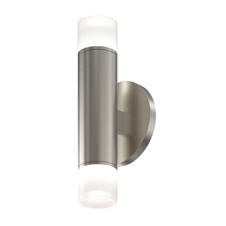 Sonneman ALC 2 Light 9" Tall LED Outdoor Wall Sconce Satin Nickel / Etched Glass
