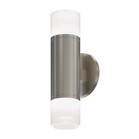 Sonneman ALC 2 Light 11" Tall LED Outdoor Wall Sconce Satin Nickel / Etched Glass