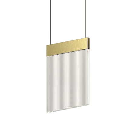 Sonneman V Panels 9" Wide Suspension Mini Pendant Brass / Clear