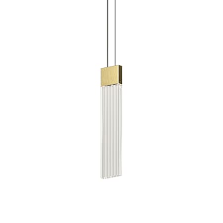 Sonneman V Panels 3" Wide Suspension Mini Pendant Brass / Clear