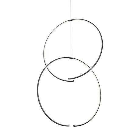 Sonneman Torc 2 Light 25" Wide LED Abstract Chandelier Satin Black