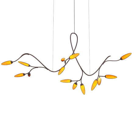 Sonneman Vines 14 Light 77" Wide LED Linear Chandelier Coffee Bronze